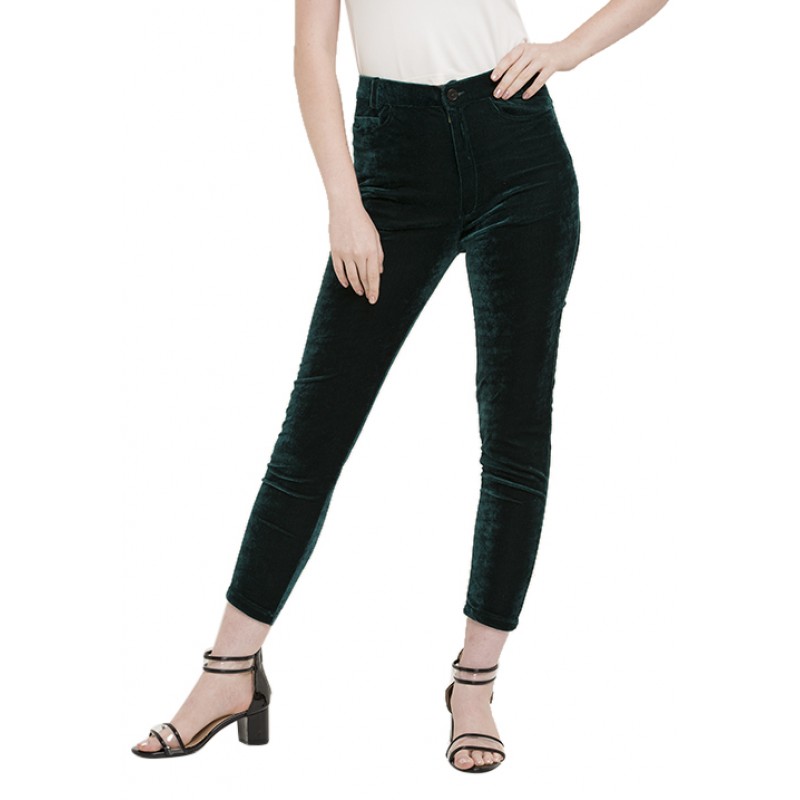 emerald velvet pants